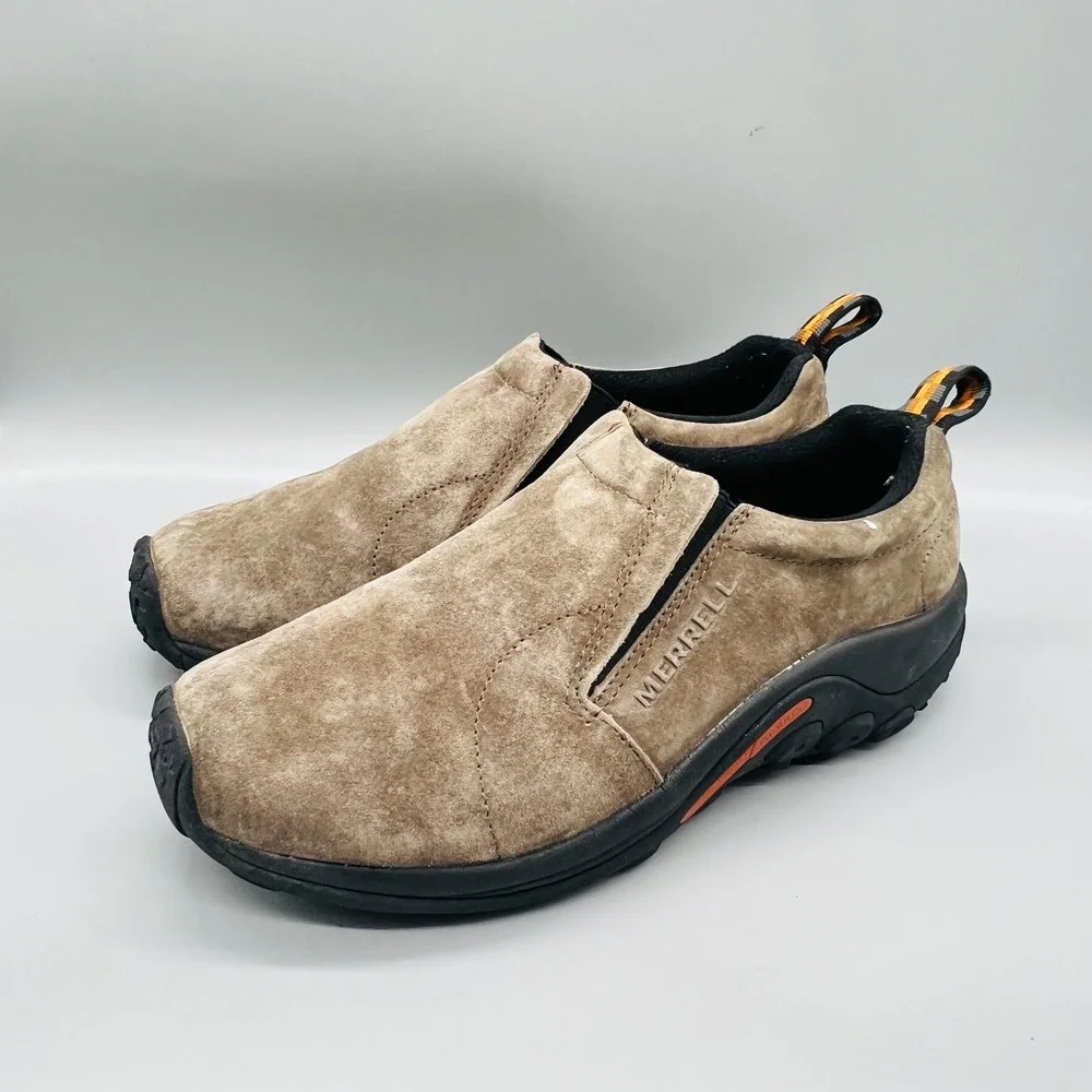Merrell Jungle Moc Mens 10.5 Brown Suede Slip On Casual Hiking Gorpcore Shoes